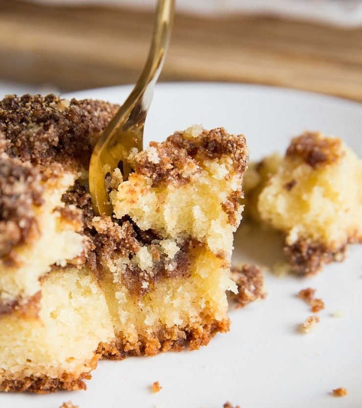 Dairy-Free Keto Coffee Cake made sugar-free and grain-free