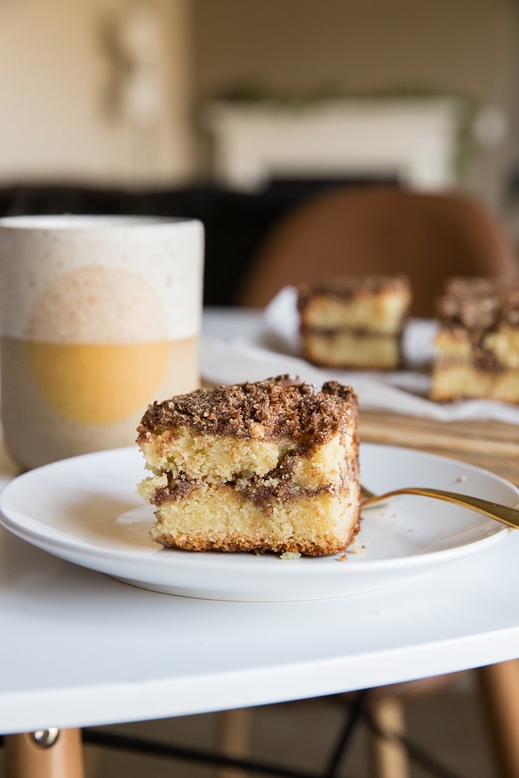 Dairy-Free Keto Friendly Coffee Cake made low-carb, sugar-free and grain-free