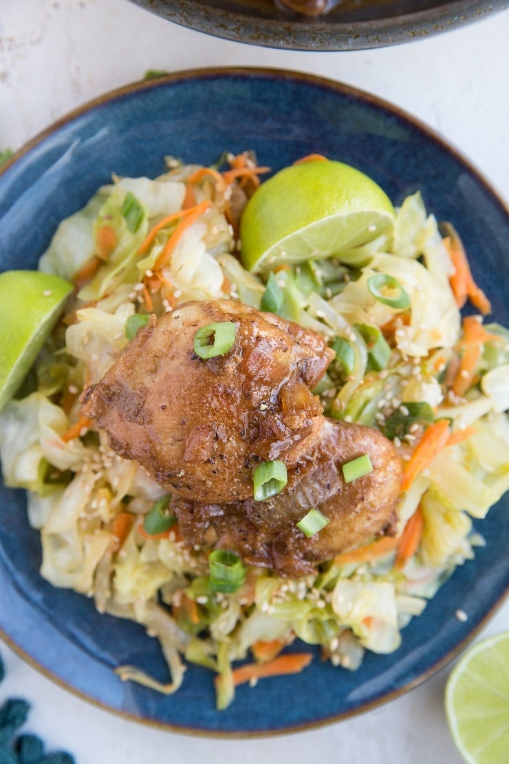 Filipino Chicken Adobo made paleo-friendly - refined sugar-free, soy-free, delicious healthy chicken recipe