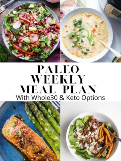 Healthy Paleo Meal Plan - Week 5 - an anti-inflammatory meal plan with six dinner recipes and one dessert