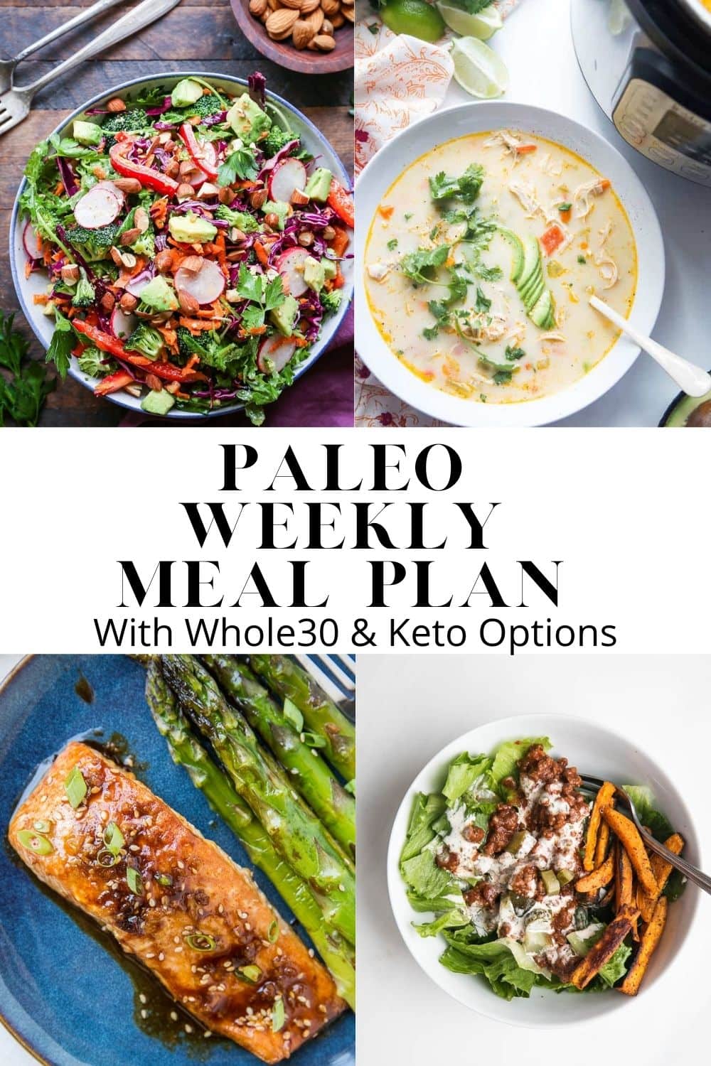 Healthy Paleo Meal Plan - Week 5 - an anti-inflammatory meal plan with six dinner recipes and one dessert