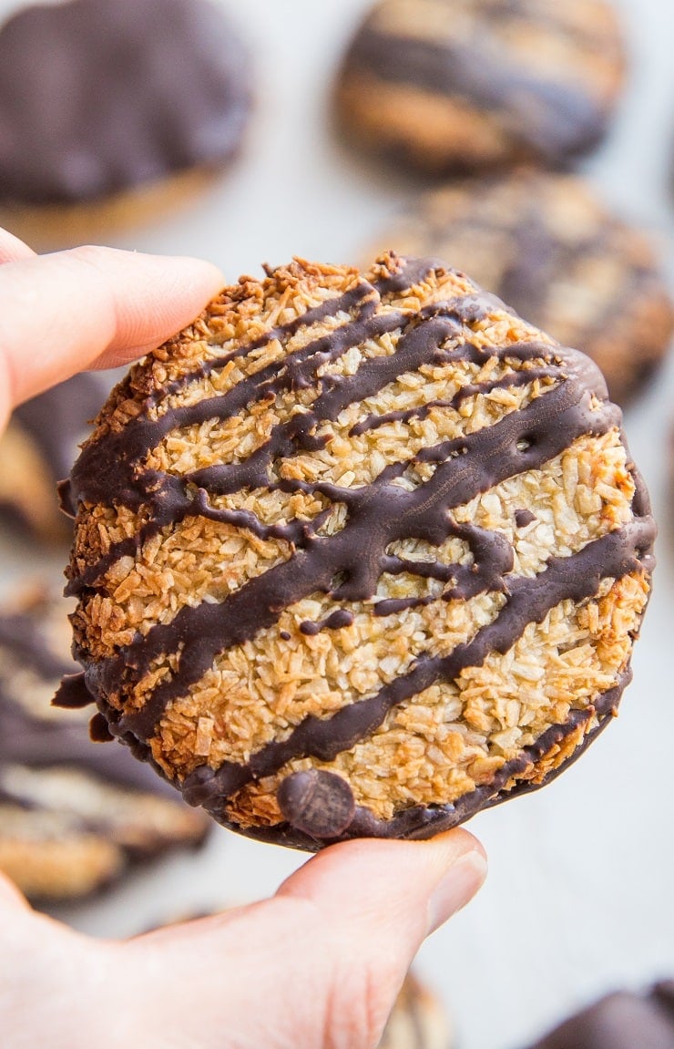 Easy Healthy Samoas recipe - a copycat Girl Scout cookies recipe