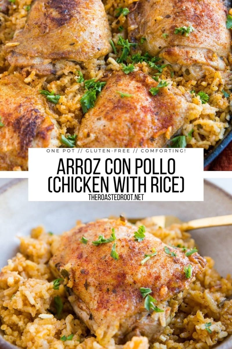 Arroz Con Pollo (Chicken with Rice) made in one pot using 10 ingredients! This simple and comforting recipe is amazing comfort food!