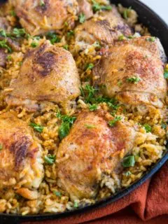 Arroz con Pollo recipe - an easy recipe for chicken and rice made in one pot or skillet.