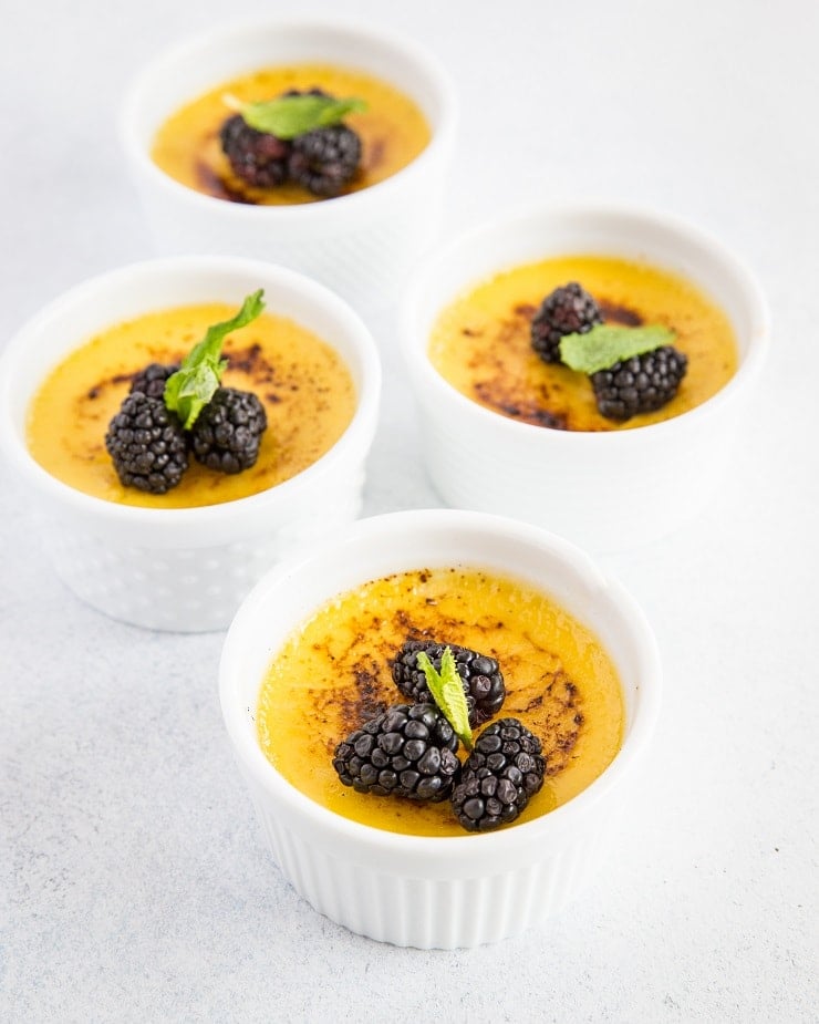 Dairy-Free Paleo Creme Brulee Recipe - a delicious custard dessert with amazing caramelized sugar topping