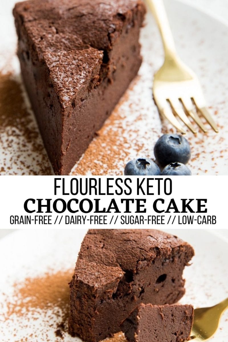 Grain-Free Flourless Keto Chocolate Cake - sugar-free, dairy-free, gluten-free, incredibly rich and decadent chocolate cake!