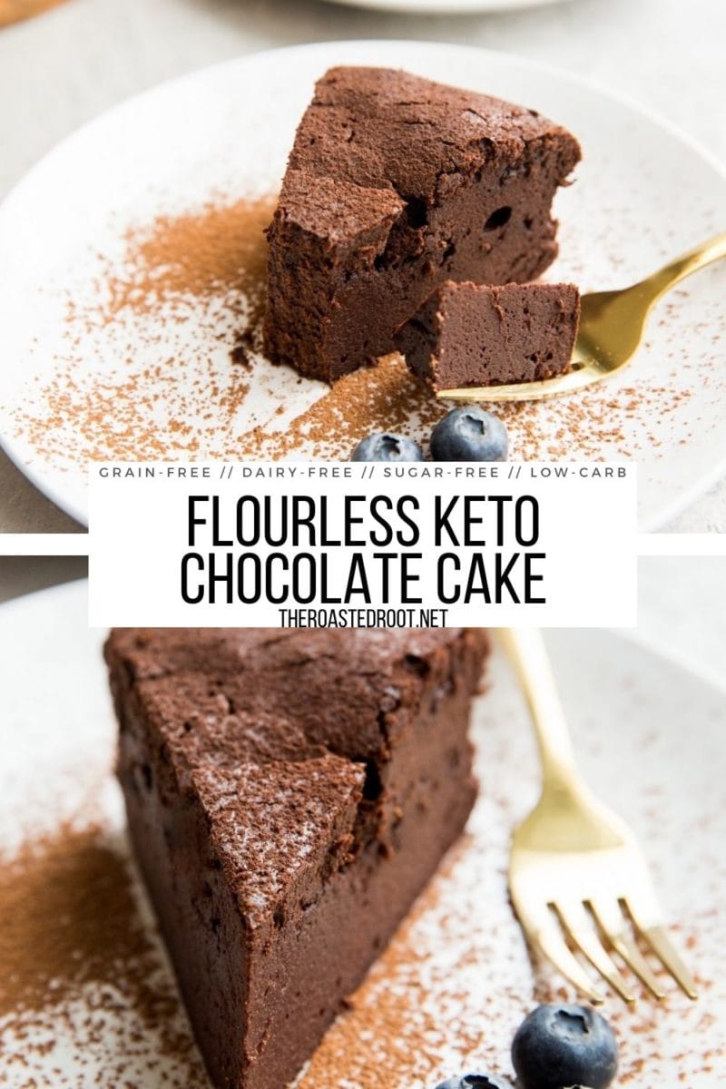 Grain-Free Flourless Keto Chocolate Cake - sugar-free, dairy-free, gluten-free, incredibly rich and decadent chocolate cake!