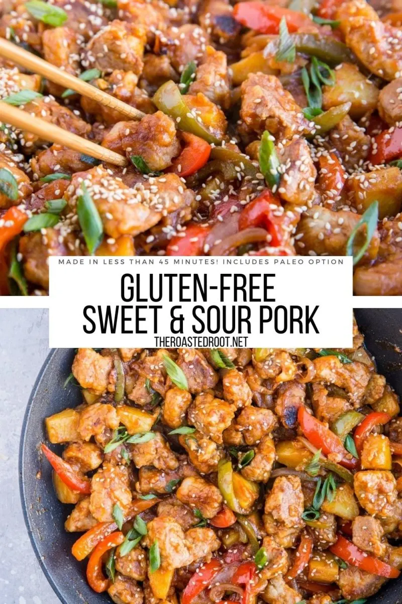 Gluten-Free Sweet and Sour Pork with a paleo option - a healthier recipe that takes no more than 40 minutes to make!