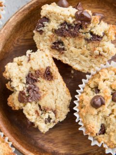 Keto Chocolate Chip Muffin Cookies - grain-free, sugar-free, low-carb and amazing! A thicker cookie or a denser muffin? Basically a dream treat.