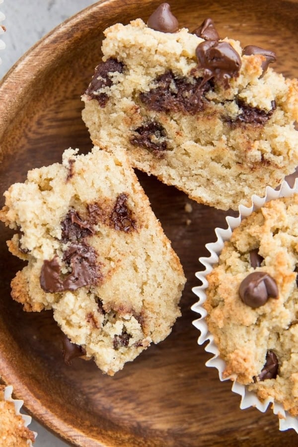 Keto Chocolate Chip Muffin Cookies - grain-free, sugar-free, low-carb and amazing! A thicker cookie or a denser muffin? Basically a dream treat.