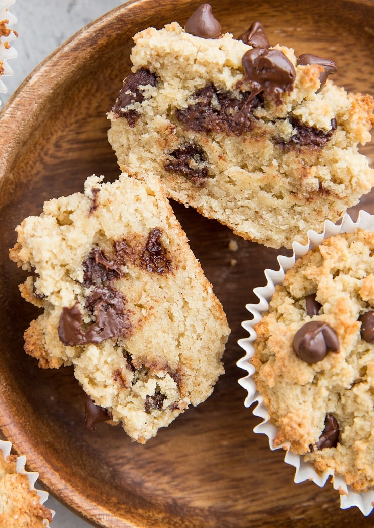 Keto Chocolate Chip Muffin Cookies - grain-free, sugar-free, low-carb and amazing! A thicker cookie or a denser muffin? Basically a dream treat.