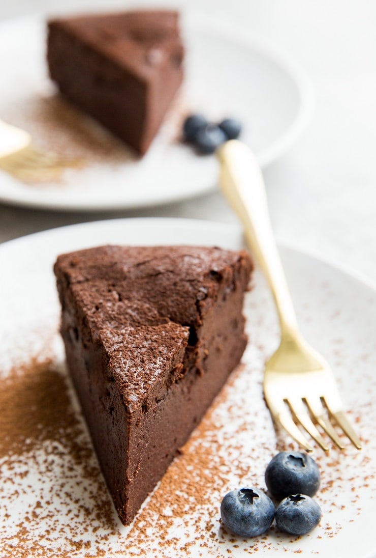 Flourless Keto Chocolate Cake Recipe made dairy-free, grain-free, and sugar-free! Rich, moist, amazing cake recipe!