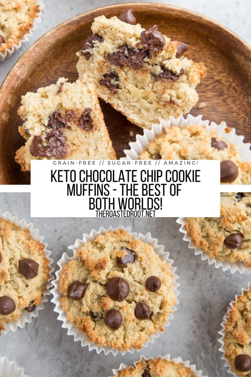 Keto Chocolate Chip Cookie Muffins - grain-free, sugar-free healthy cookies or muffins!