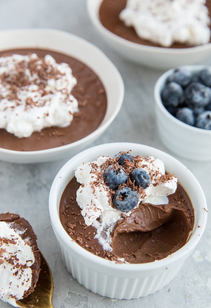 Keto Dairy-Free Pots de Crème - only 3 ingredients needed to make this rich, creamy, chocolate dessert recipe!