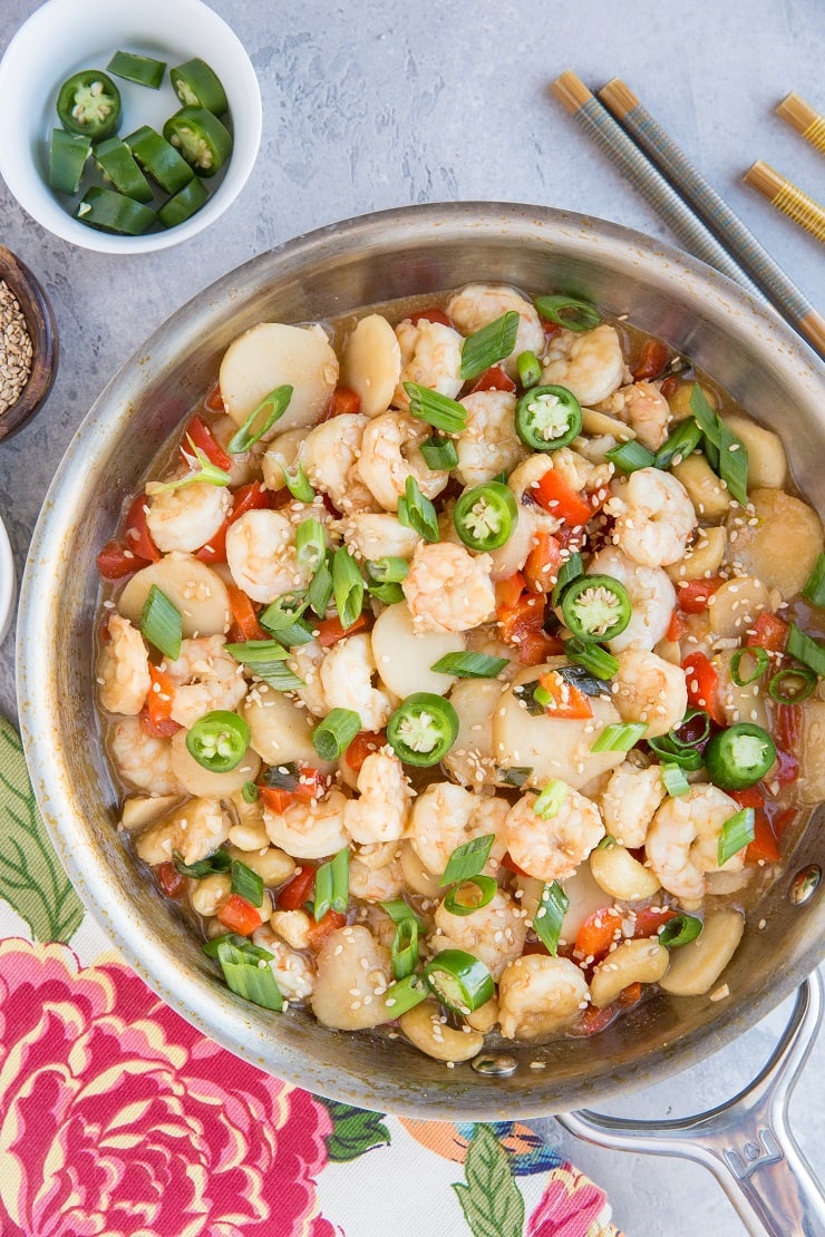 30-Minute Kung Pao Shrimp recipe made quick and easy in a skillet. A delicious healthy dinner recipe