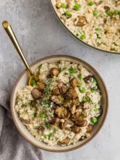 Creamy Mushroom Risotto Recipe - incredibly flavorful and delicious perfectly cooked risotto. Dairy-free, delicious side dish