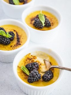 Dairy-Free Paleo Creme Brulee Recipe - a delicious custard dessert with amazing caramelized sugar topping