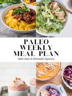 Paleo Weekly Meal Plan with keto and Whole30 options