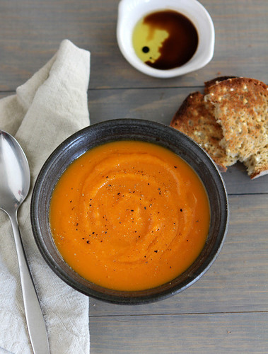 Roasted Butternut Squash Carrot Ginger Soup