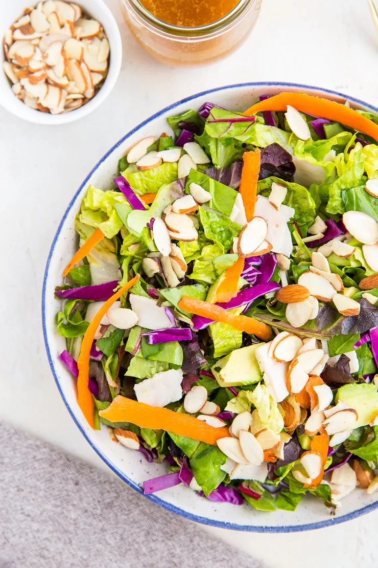 Avocado Turkey Chopped Salad with Ginger Sesame Dressing - a nutritious, vibrant, filling salad recipe.
