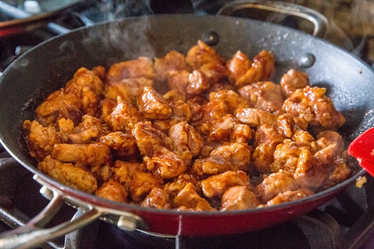 Cook the pork in sweet and sour sauce