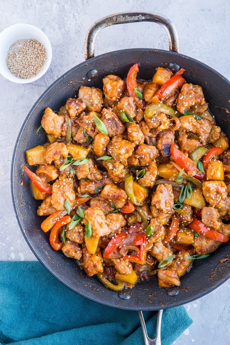 Easy Sweet and Sour Pork recipe made gluten-free and healthier than takeout