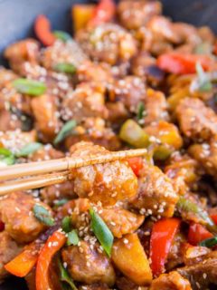 Sweet and Sour Pork - gluten-free sweet and sour pork recipe that is healthier than takeout. A delicious dinner recipe that can be made any night of the week!