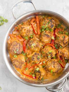 Turkey Meatball Curry - Thai red curry with meatballs makes for an amazing comforting meal