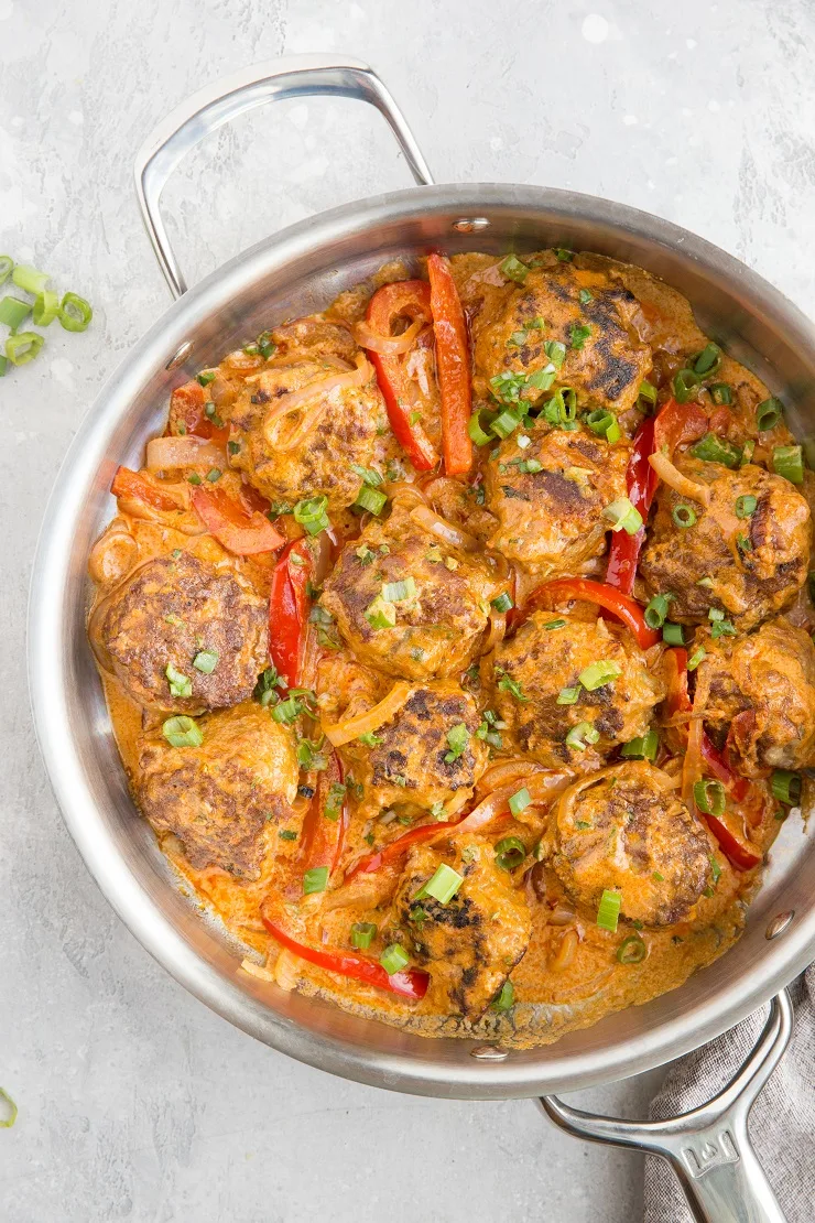 Turkey Meatball Curry - Thai red curry with meatballs makes for an amazing comforting meal
