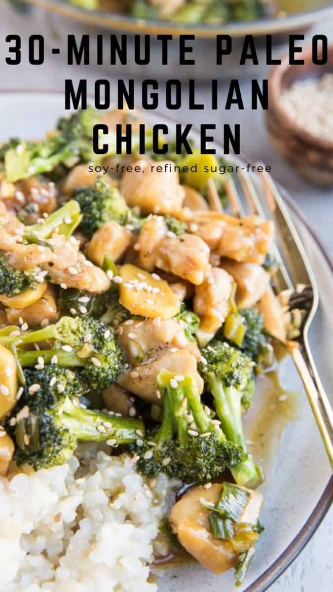 Easy 30-Minute Paleo Mongolian Chicken comes together lightning QUICK! All you need is a few ingredients and a skillet! #paleo #grainfree #glutenfree #dinnerrecipe