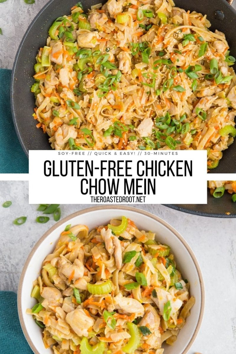 Quick & Easy Gluten-Free Chicken Chow Mein - a delicious healthier take on the classic Chinese takeout