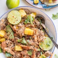 Pineapple Pork Carnitas - shredded pork made in the Instant pot with pineapple