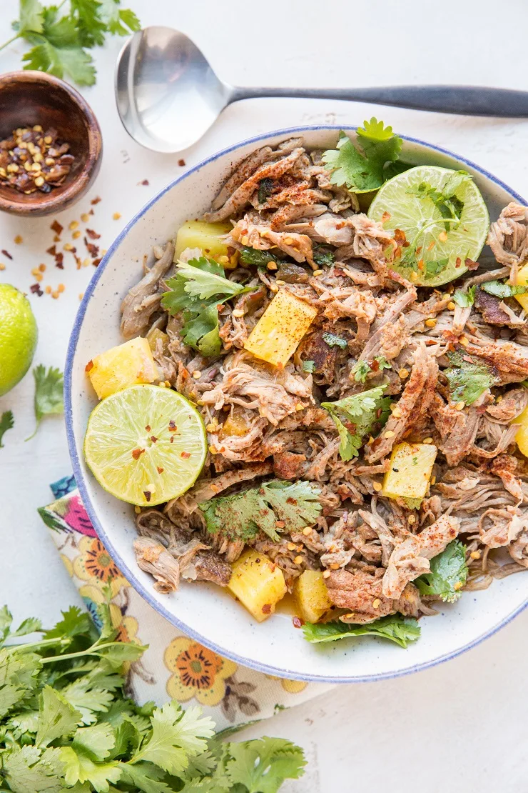 Instant Pot Shredded Pork with Pineapple - a delicious pulled pork recipe that results in amazingly tender meat.