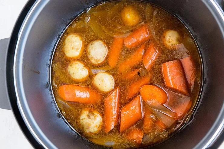 Cooked potatoes and carrots in the instant pot