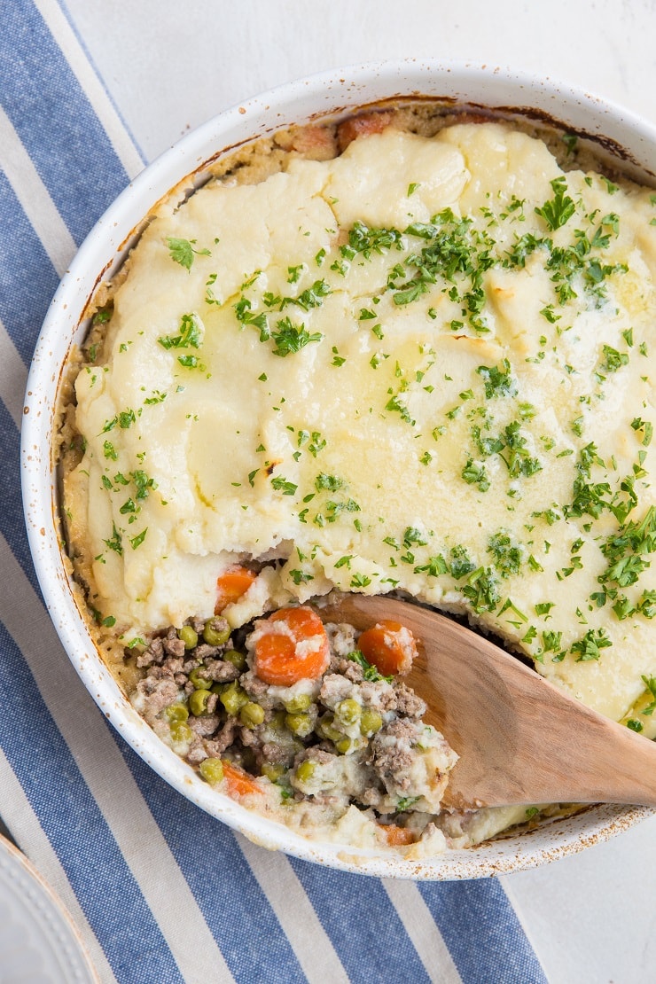 Keto Cottage Pie with mashed cauliflower - low-carb, easy to make, delicious casserole recipe