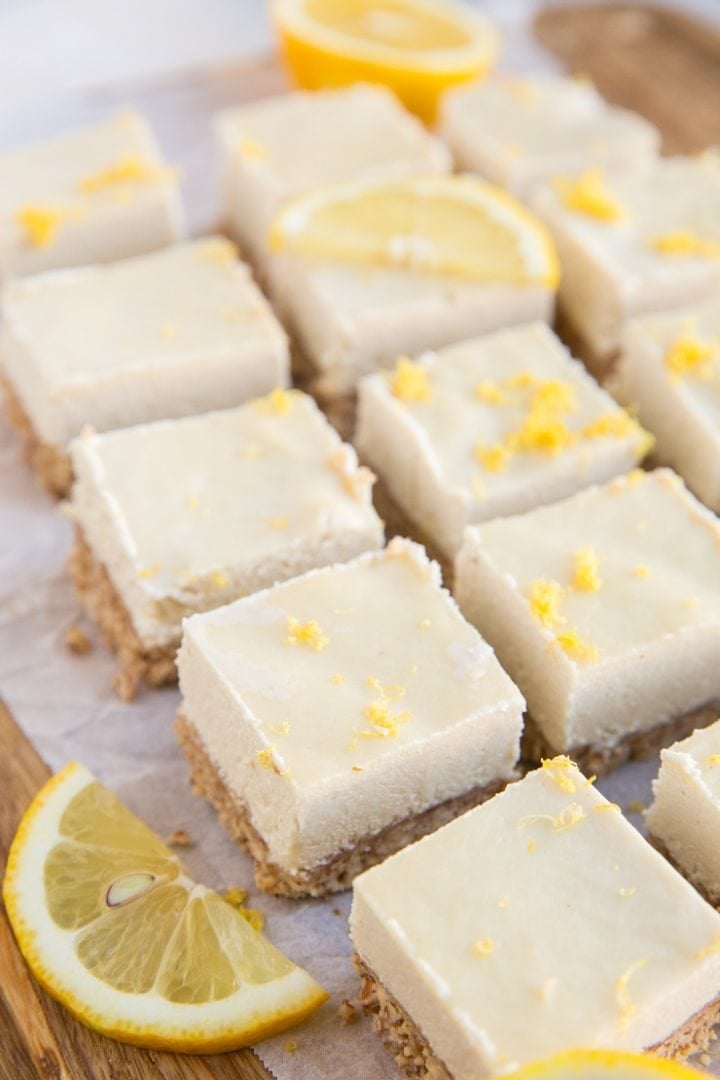 Low-Carb Lemon Cheesecake Bars - The Roasted Root