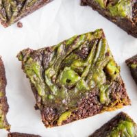 Keto Mint Brownies - super fudgy, rich, amazing mint brownies with a fun swirl. Grain-free, sugar-free, low-carb, healthy dessert recipe