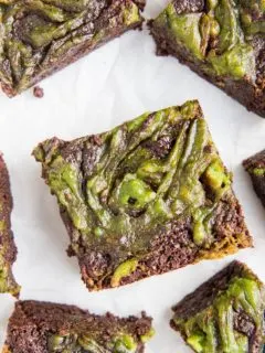 Keto Mint Brownies - super fudgy, rich, amazing mint brownies with a fun swirl. Grain-free, sugar-free, low-carb, healthy dessert recipe