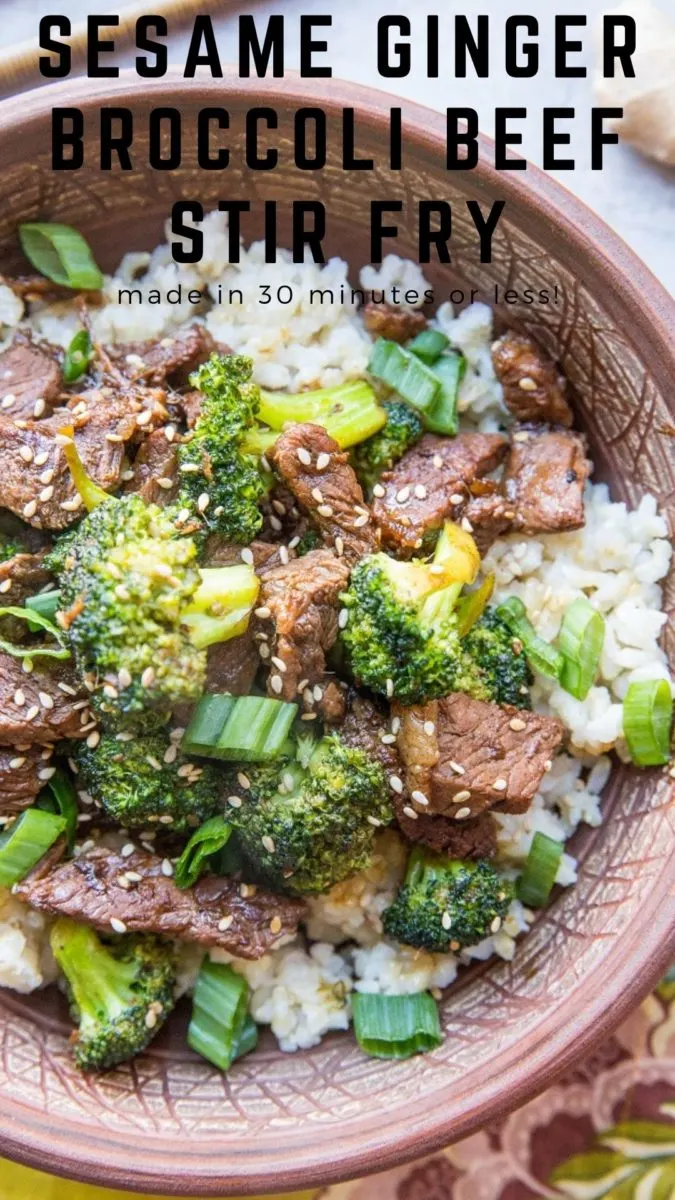 30-Minute Broccoli Beef Recipe with sesame, garlic, and ginger - made in 30 minutes or less with few ingredients, this is an easy meal to make any night of the week!