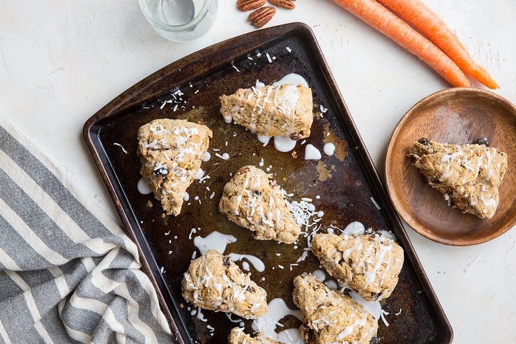 Vegan Gluten-Free Carrot Cake Scones - an easy recipe for scones that is dairy-free and refined sugar-free