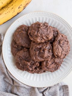 3-Ingredient Chocolate Banana Cookies are quick and easy to make and a healthier dessert recipe with no eggs, oil, dairy, grains, or sugar!