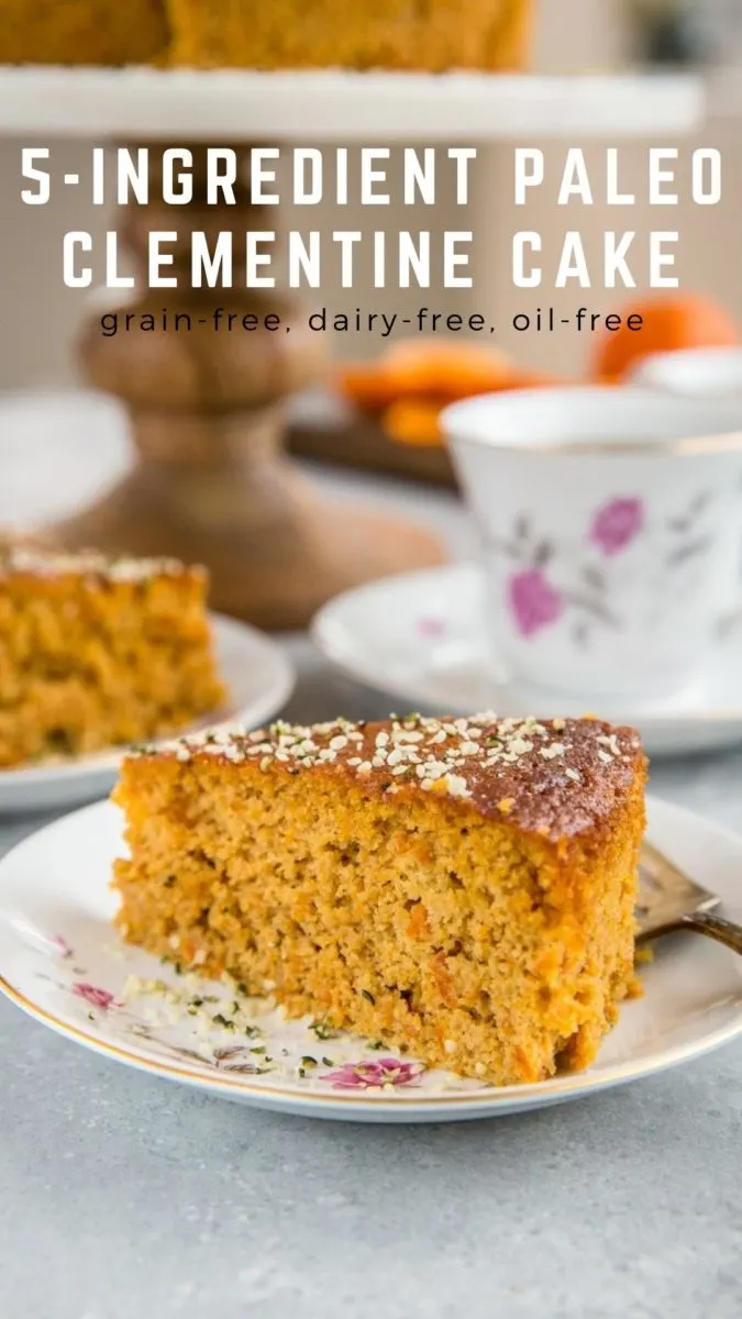 Paleo Clementine Cake made with only 5 ingredients! Grain-free, dairy-free, oil-free, and perfect for serving at brunch.