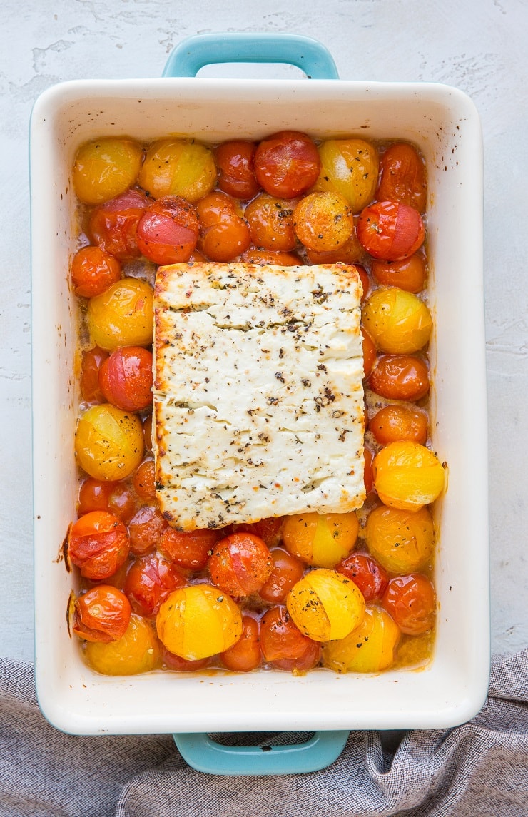 Bake until the tomatoes burst and are juicy