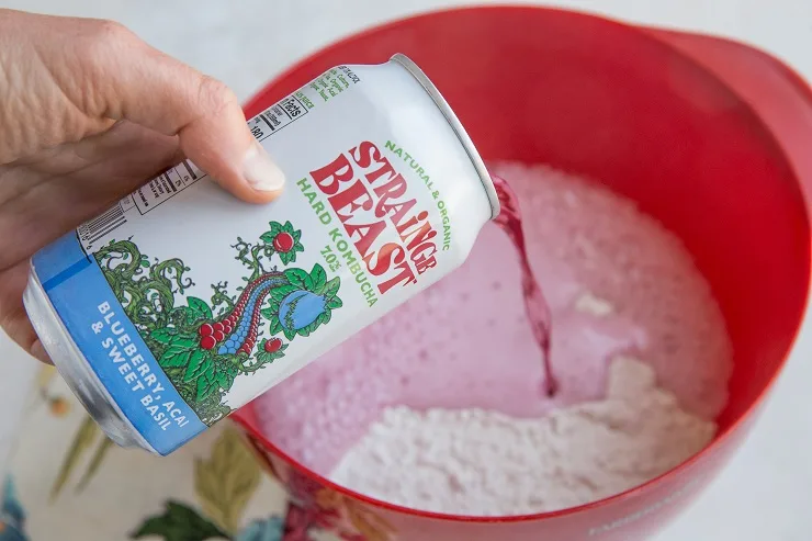 Mix the flour and kombucha together in a mixing bowl