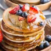 Gluten-Free Kombucha Pancakes - dairy-free, delicious light and fluffy pancakes made with kombucha! They taste similar to sourdough pancakes, and the concept is the same!