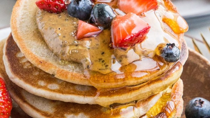 Gluten-Free Kombucha Pancakes - dairy-free, delicious light and fluffy pancakes made with kombucha! They taste similar to sourdough pancakes, and the concept is the same!
