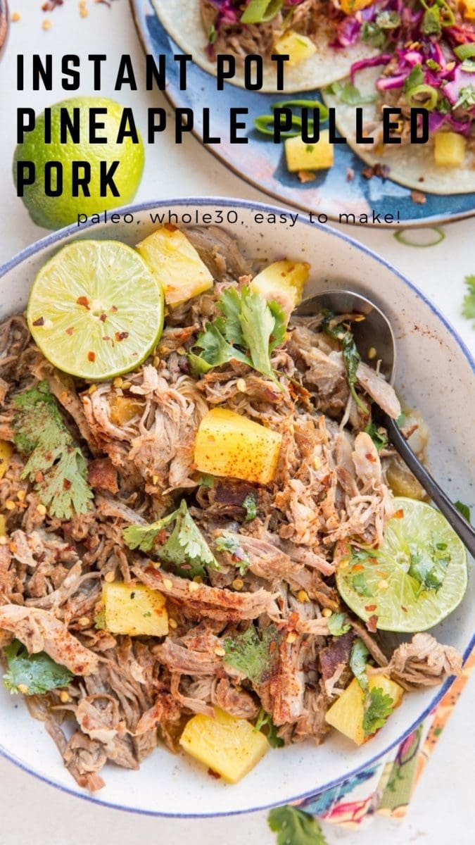 Instant Pot Pineapple Pulled Pork is an easy recipe for the most amazing shredded pork! The pressure cooker makes it incredibly tender and shredded with ALL the flavor