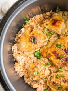 Instant Pot Spanish Rice with Chicken is a quick, flavorful meal that can be made any night of the week!