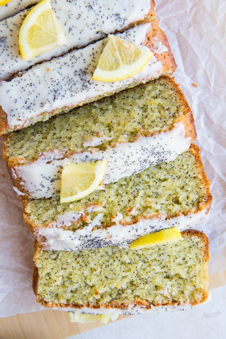 Keto Lemon Poppy Seed Bread (dairy-free, grain-free, sugar-free) - moist delicious, zesty bread recipe perfect for breakfast or snack