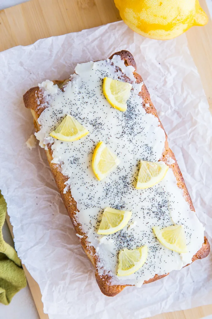 Low-Carb Keto Lemon Poppy Seed Bread - sugar-free, dairy-free, grain-free and delicious breakfast or snack